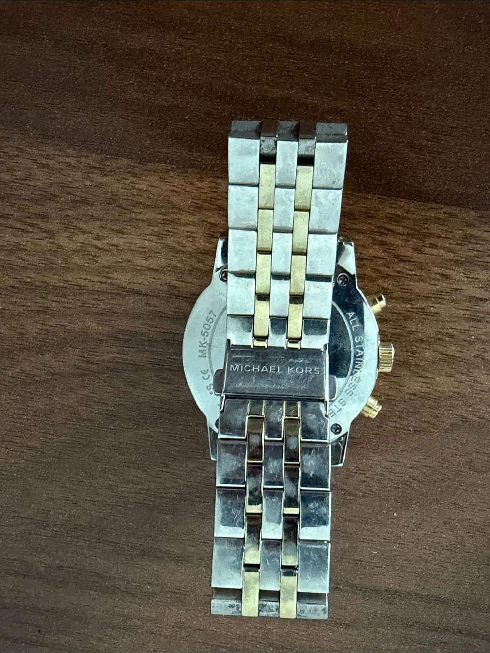 Michael Kors Two-Tone Silver and Gold Crystal Dial Chronograph Watch - Picture 2 of 2